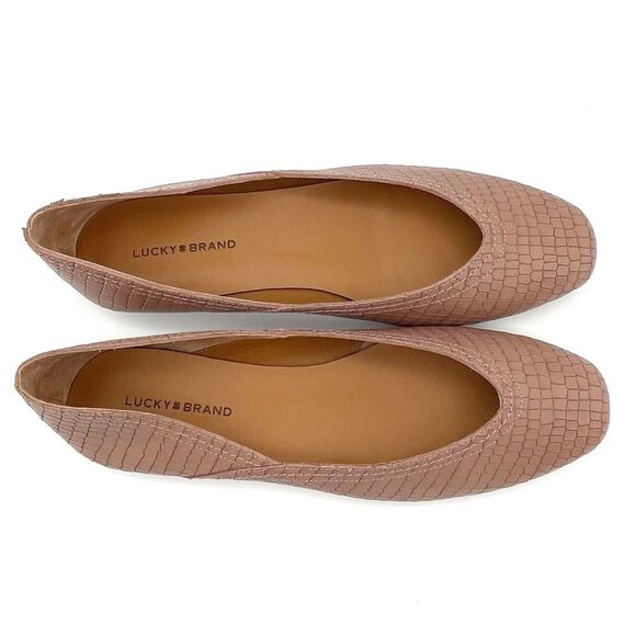 Lucky Brand Alba Ballet Flat in Dusty Mauve Croc Embossed Leather Size 9.5 - Picture 4 of 16